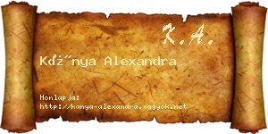 Kánya Alexandra névjegykártya