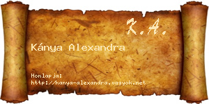 Kánya Alexandra névjegykártya
