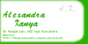 alexandra kanya business card